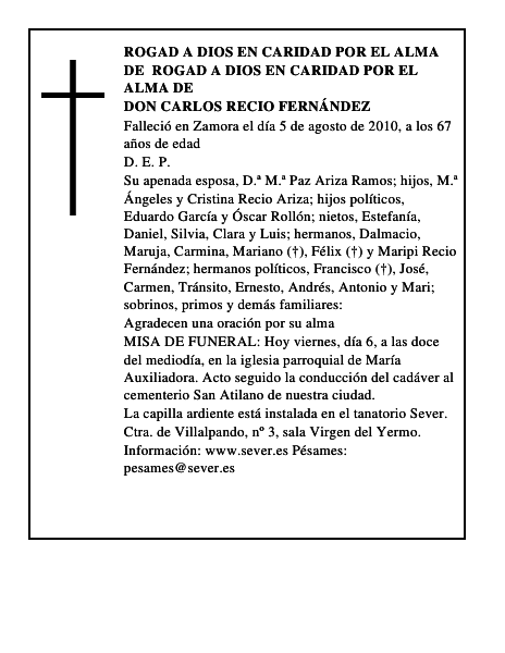 Don Carlos Recio Fernández