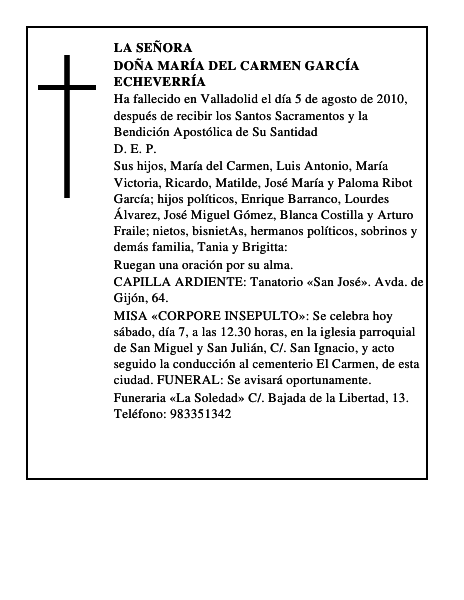 Doña María del Carmen García Echeverría