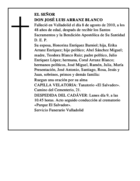 Don José Luis Arranz Blanco