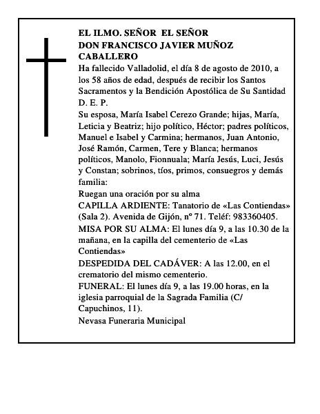 Don Francisco Javier Muñoz Caballero
