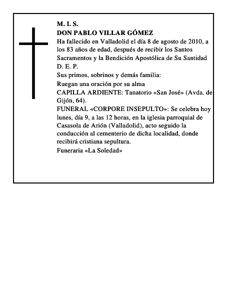 Don Pablo Villar Gómez