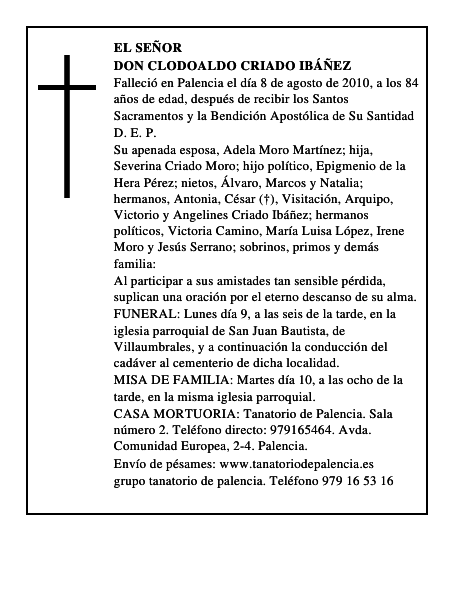 Don Clodoaldo Criado Ibáñez