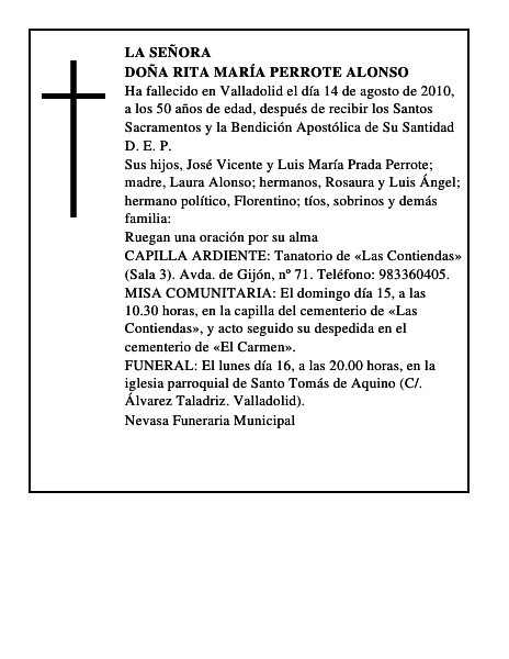 Doña Rita María Perrote Alonso