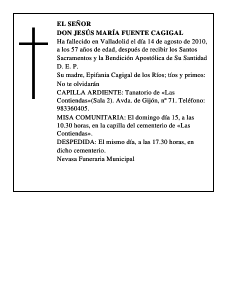 Don Jesús María Fuente Cagigal