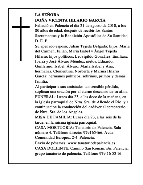 Doña Vicenta Hilario García