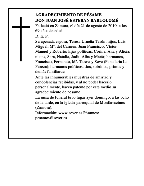 Don Juan José Esteban Bartolomé