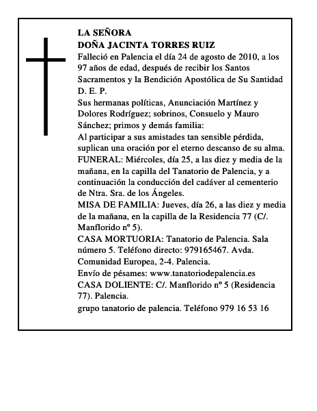Doña Jacinta Torres Ruiz