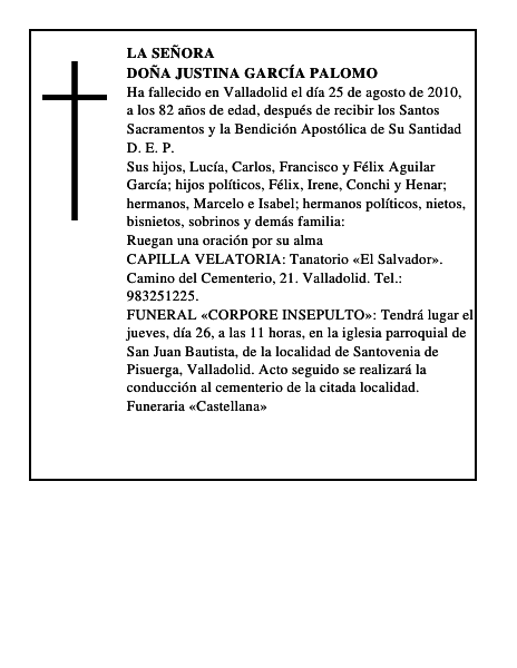Doña Justina García Palomo