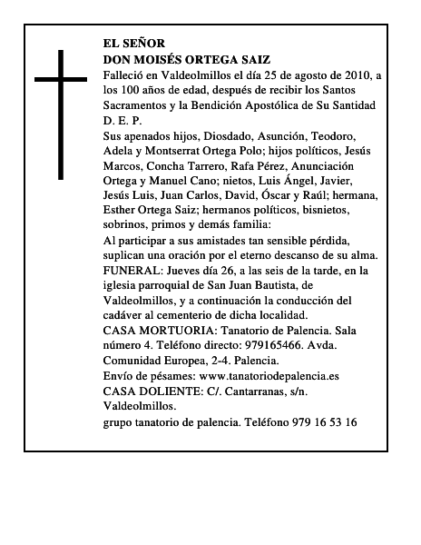 Don Moisés Ortega Saiz