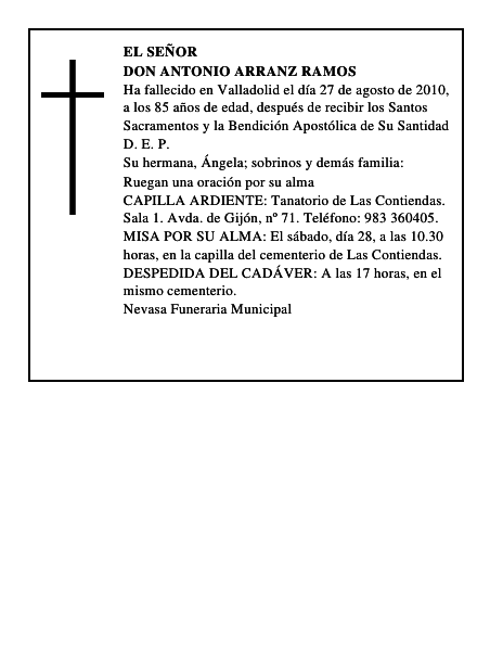 Don Antonio Arranz Ramos