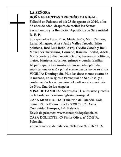 Doña Felicitas Treceño Cagigal