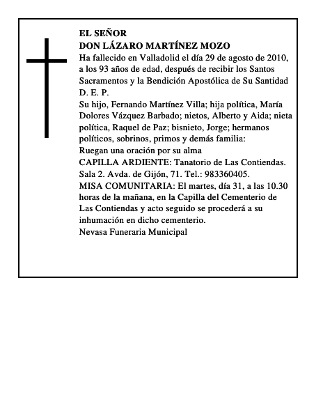 Don Lázaro Martínez Mozo