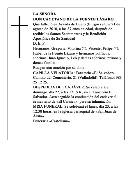Don Cayetano de la Fuente Lázaro