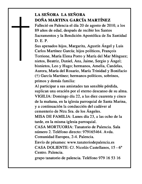 Doña Martina García Martínez