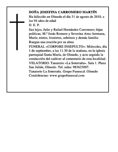 Doña Josefina Carromero Martín