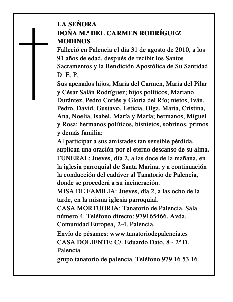 Doña M.ª del Carmen Rodríguez Modinos