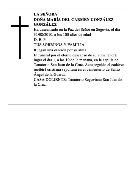 Doña María del Carmen González González