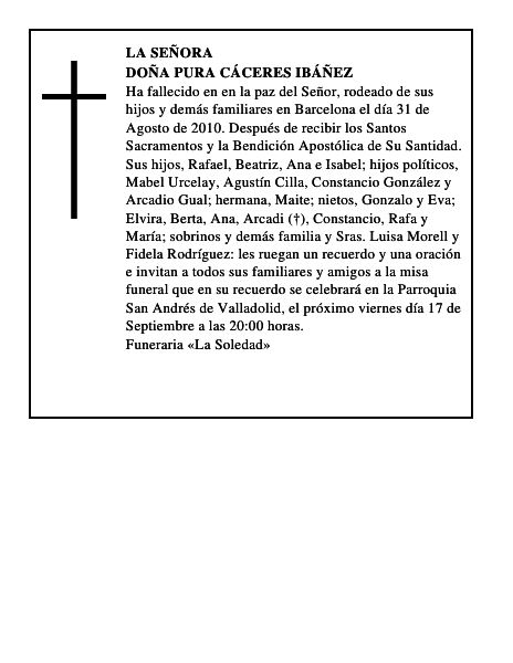 Doña Pura Cáceres Ibáñez