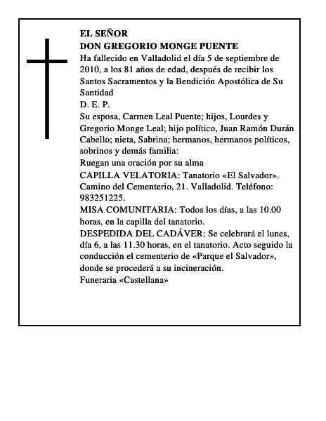 Don Gregorio Monge Puente