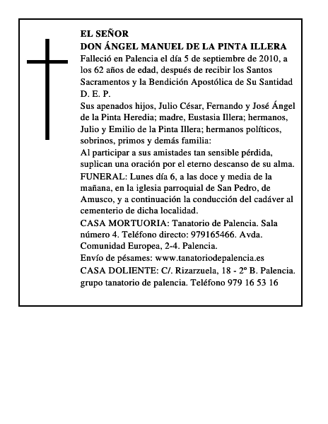 Don Ángel Manuel de la Pinta Illera