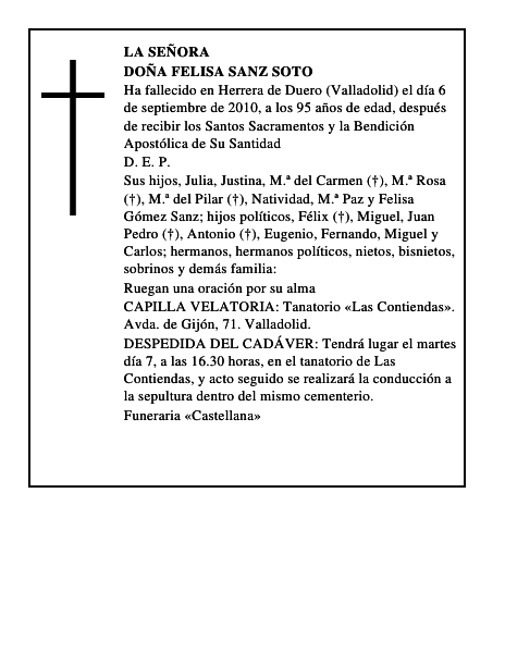 Doña Felisa Sanz Soto