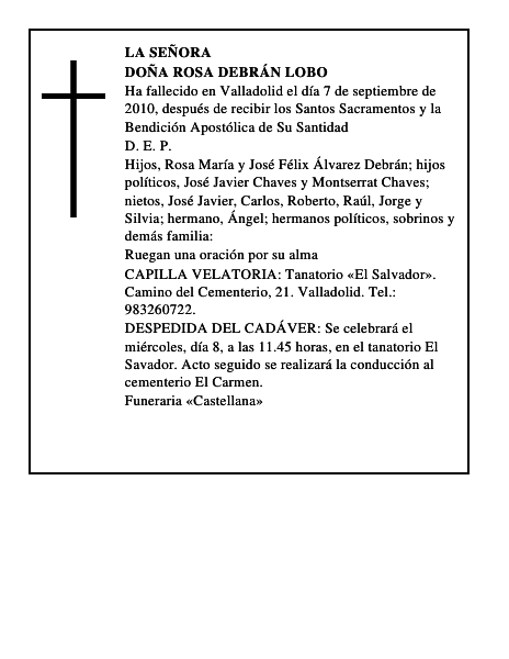 Doña Rosa Debrán Lobo