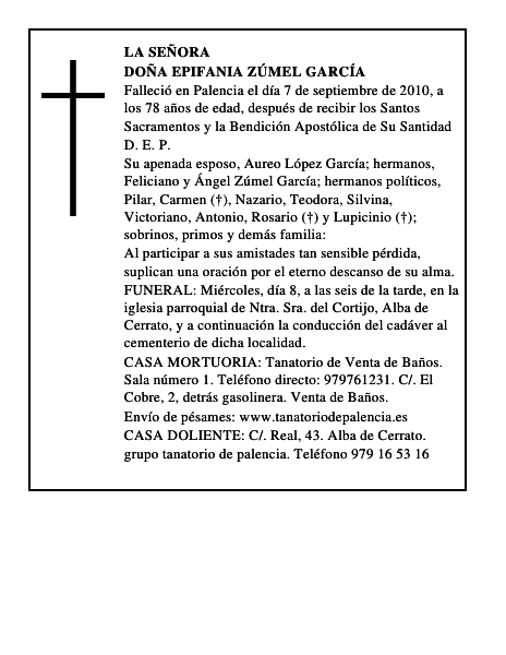 Doña Epifania Zúmel García