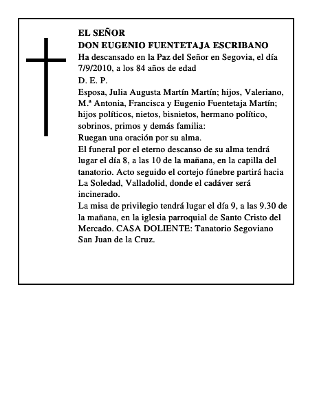 Don Eugenio Fuentetaja Escribano