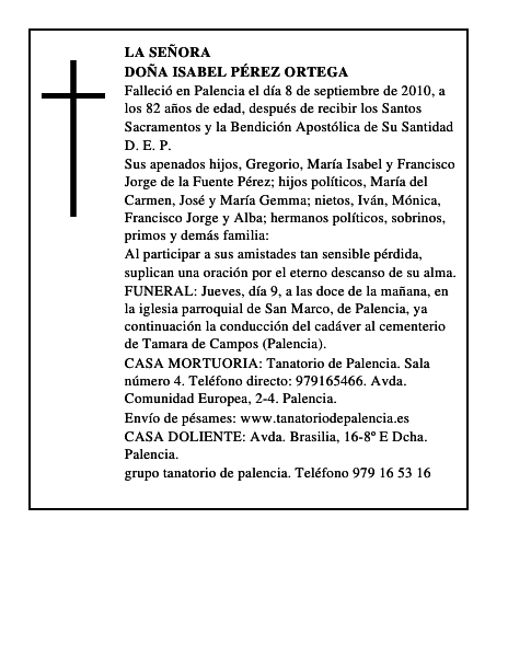 Doña Isabel Pérez Ortega
