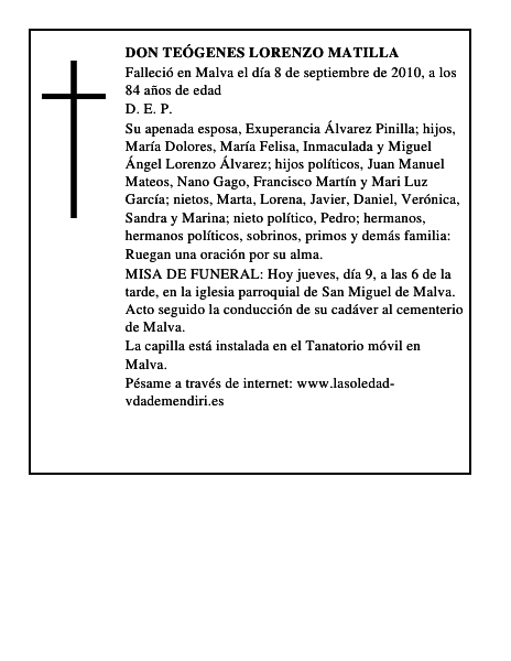 Don Teógenes Lorenzo Matilla