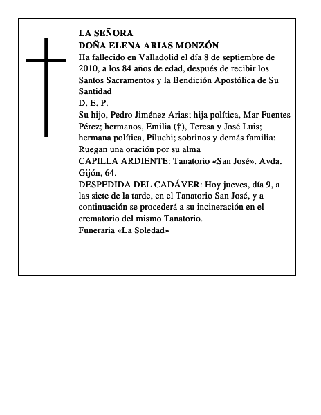 Doña Elena Arias Monzón