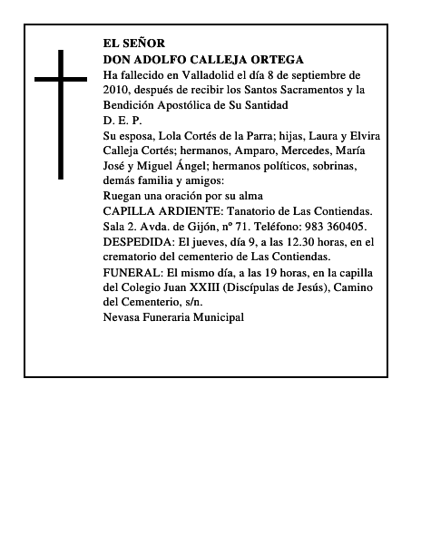 Don Adolfo Calleja Ortega