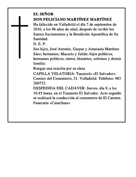 Don Feliciano Martínez Martínez