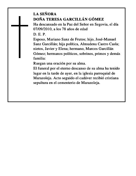 Doña Teresa Garcillán Gómez