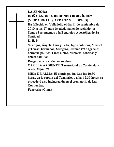 Doña Ángela Redondo Rodríguez