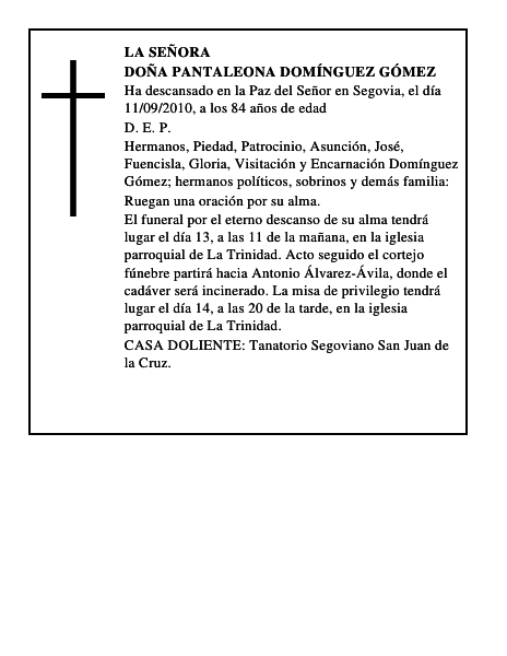 Doña Pantaleona Domínguez Gómez