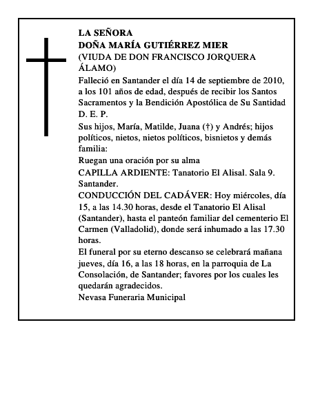 DOÑA MARIA GUTIERREZ MIER
