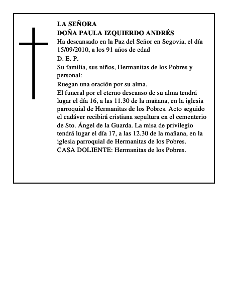 Doña Paula Izquierdo Andrés