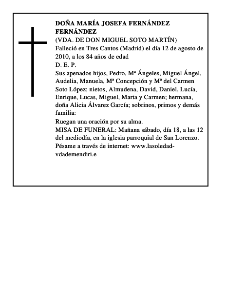 Doña María Josefa Fernández Fernández