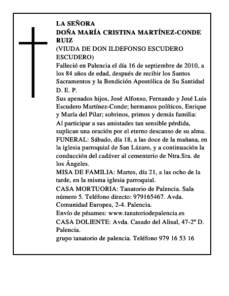 Doña María Cristina Martínez-Conde Ruiz