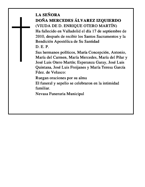 Doña Mercedes Álvarez Izquierdo