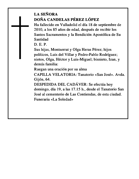 Doña Candelas Pérez López