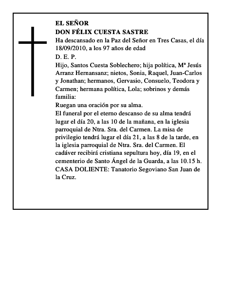 Don Félix Cuesta Sastre