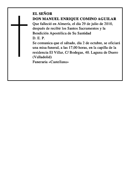Don Manuel Enrique Comino Aguilar