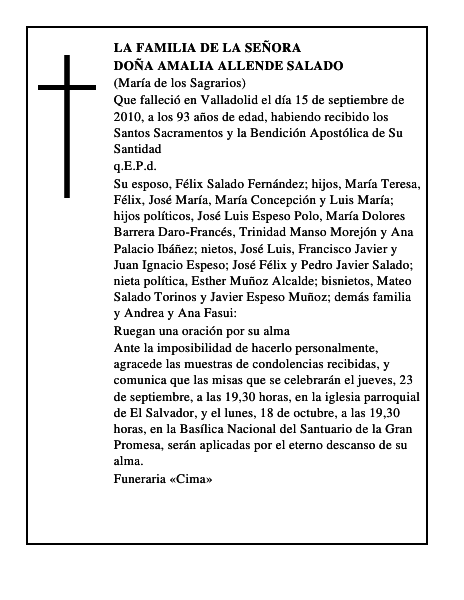 Doña Amalia Allende Salado