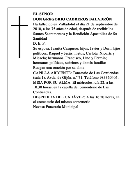 Don Gregorio Cabreros Baladrón