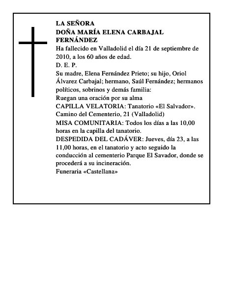 Doña María Elena Carbajal Fernández