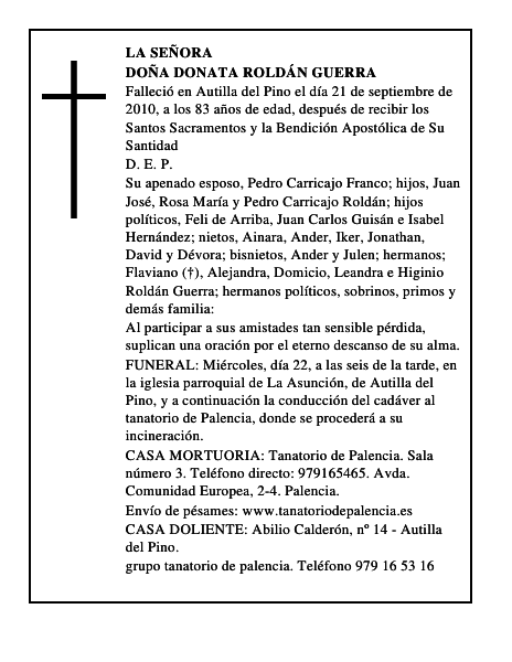 Doña Donata Roldán Guerra