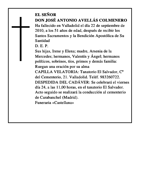Don José Antonio Avellás Colmenero