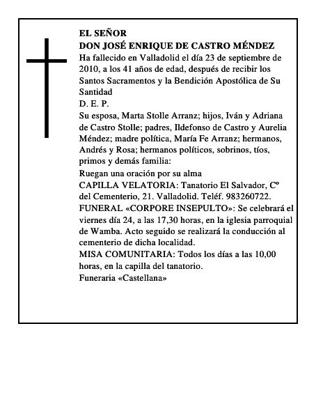 Don José Enrique de Castro Méndez